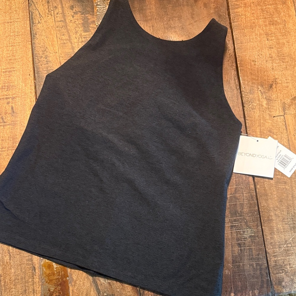 Beyond Yoga Black Racerback Tank Top Darkest Night XL